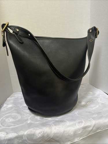 Coach 9085 Vintage Old Shoulder Bag Black Leather Used