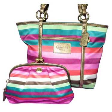 バッグ Coach Legacy Stripe Kisslock Pouch Coach Vintage Satin Legacy Stripe Kisslock Pouch | eBay