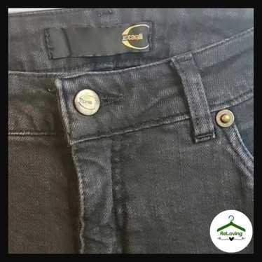 00s Just Cavalli Coated Denim Jacket Red