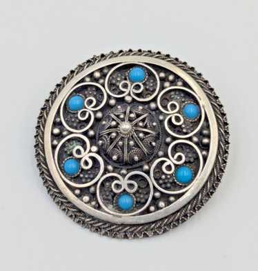 ビンテージ　ブローチ　ISRAELシルバー 925 Jerusalem israel 935 silver - Gem