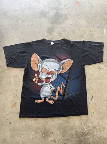 Pinky and The Brain 90s USA製 【XL】ムービーT Vintage 1995 Pinky & The Brain Animaniacs Tee Black Shirt