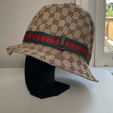 ハット GUCCI BUCKET HAT IN DENIM GG BEIGE GUCCI Bucket hat in denim GG beige | TheDoubleF