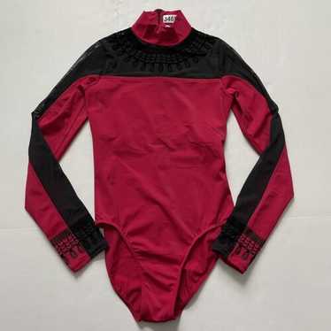 WEISSMAN Balera Dance Costume Red Long Sleeve Mes… - image 1