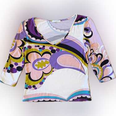 EMILIO PUCCI - EMILIO PUCCIトップス　イエロー系ヴィンテージ RESERVED / Do Not Buy - Pucci Knit T-shirt Emilio Pucci