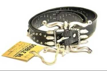 小物 RRL STUDDED BELT RRL Double RL Distressed Studded Leather Western Belt r'r'l