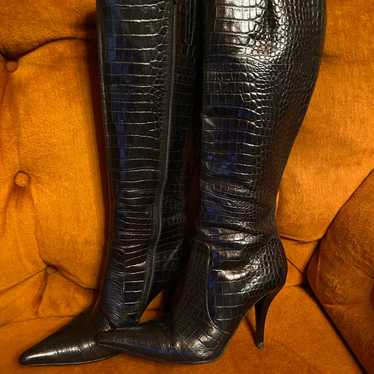 Crocodile leather knee high - Gem