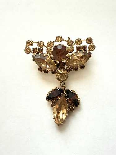 Vintage austria brooch amber - Gem