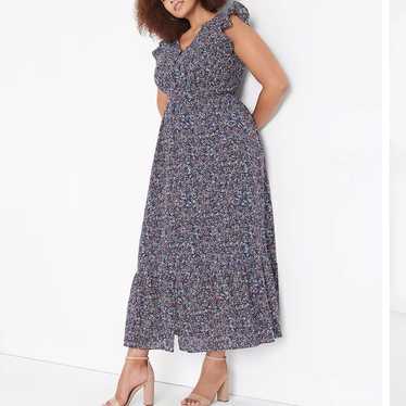 Lane Bryant Flutter-Sleeve Button-Front Maxi Dress - image 1