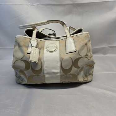 Coach Optic Signature Kisslock Pouch Top Handle Bag Pink