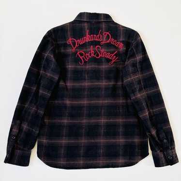 トップス WACKO MARIA OMBRE CHECK SHIRT M Wacko Maria Men's Type-1 Ombre Check Open Collar Shirt in