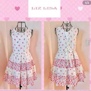 ワンピース LIZLISA rose lace cami dress himegyaru Sky rose himekaji gyaru - Gem