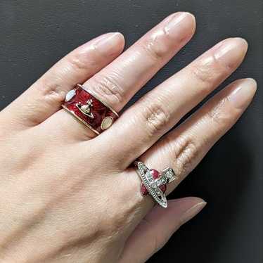 Vivienne Westwood Ring Size 6.5-7 King Silver Red No BOX