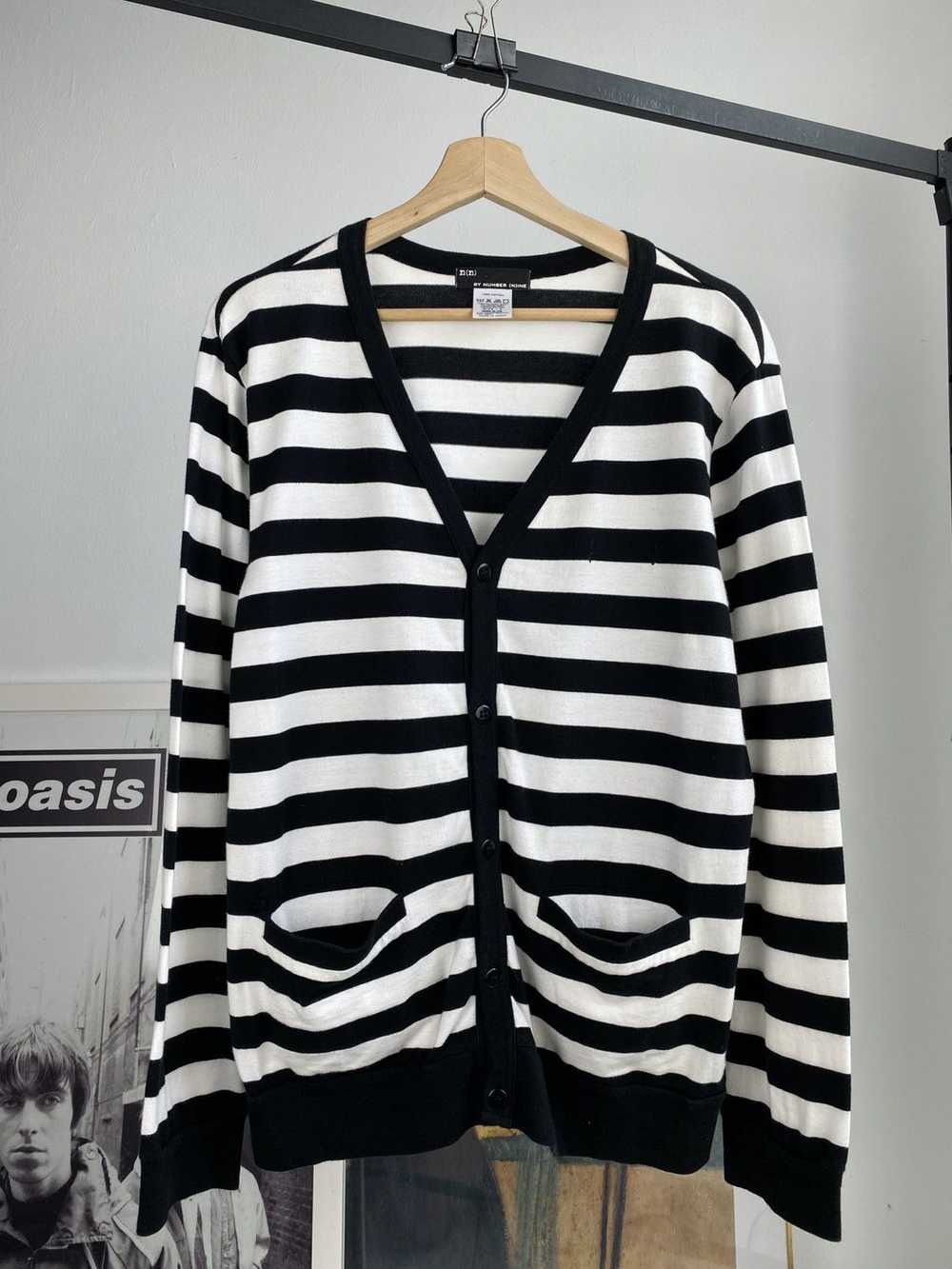 トップス N(n) number nine striped cardigan Number (N)ine N(n) by number nine striped kurt cobain style