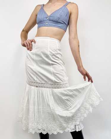 White Lace Edwardian Skirt - image 1