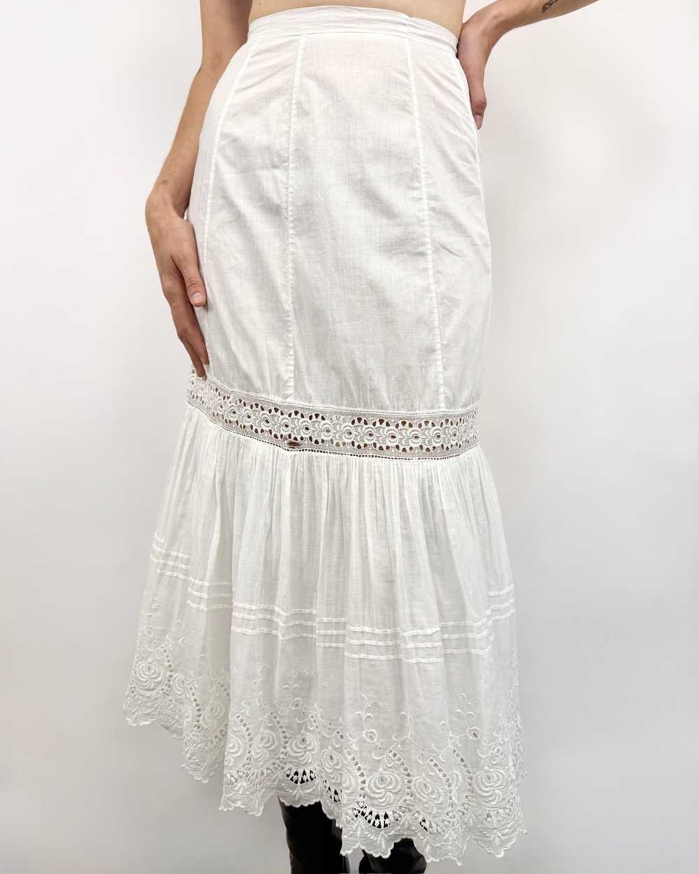 White Lace Edwardian Skirt - image 2