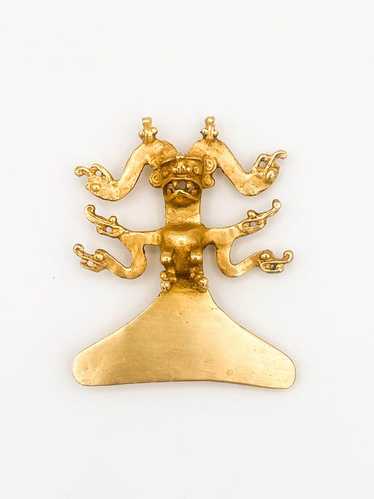 【極希少】ALVA MUSEUM REPLICAS ブローチ 龍 ゴールドカラー ALVA MUSEUM Signed Gold Plated Figural Fighting DRAGON Pin