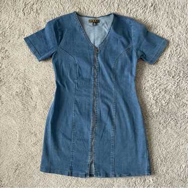 Denim Mini Dress - image 1