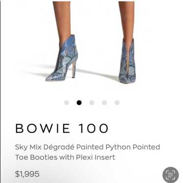 Jimmy Pointed Python Booties With Plexi Insert - image 1