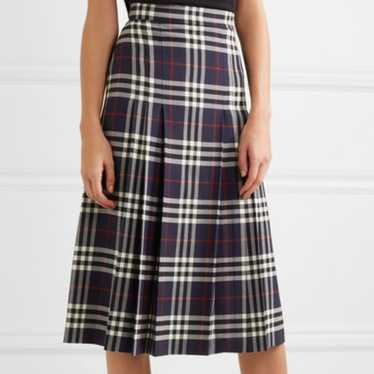 スカート BURBERRY WOOL MIDI SKIRT Burberry Pleated Checked Wool Midi Skirt — UFO No More