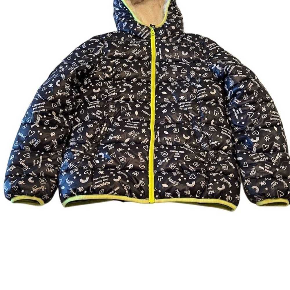 Vintage United Colors of Benetton Girls Puffer Jacket AOP 10/12 coat Mid-Length