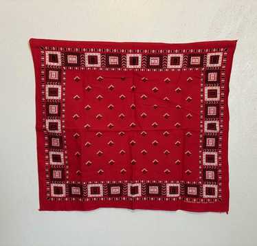 小物 60s Dot a Bandanna Vintage 1940s 50s Trunk Down Elephant Red Mosaic Square