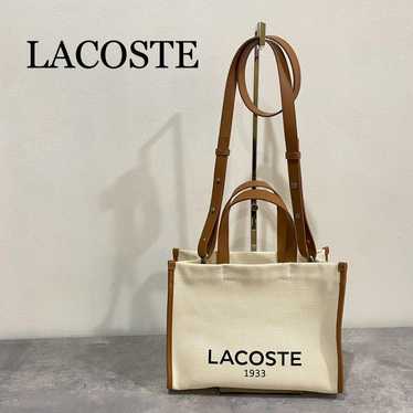 ★LACOSTE★ Women's Heritage Canvas Tote Bag Ivory NF4811T54 Women's Heritage Canvas Branded Thick Cotton Tote - Bags