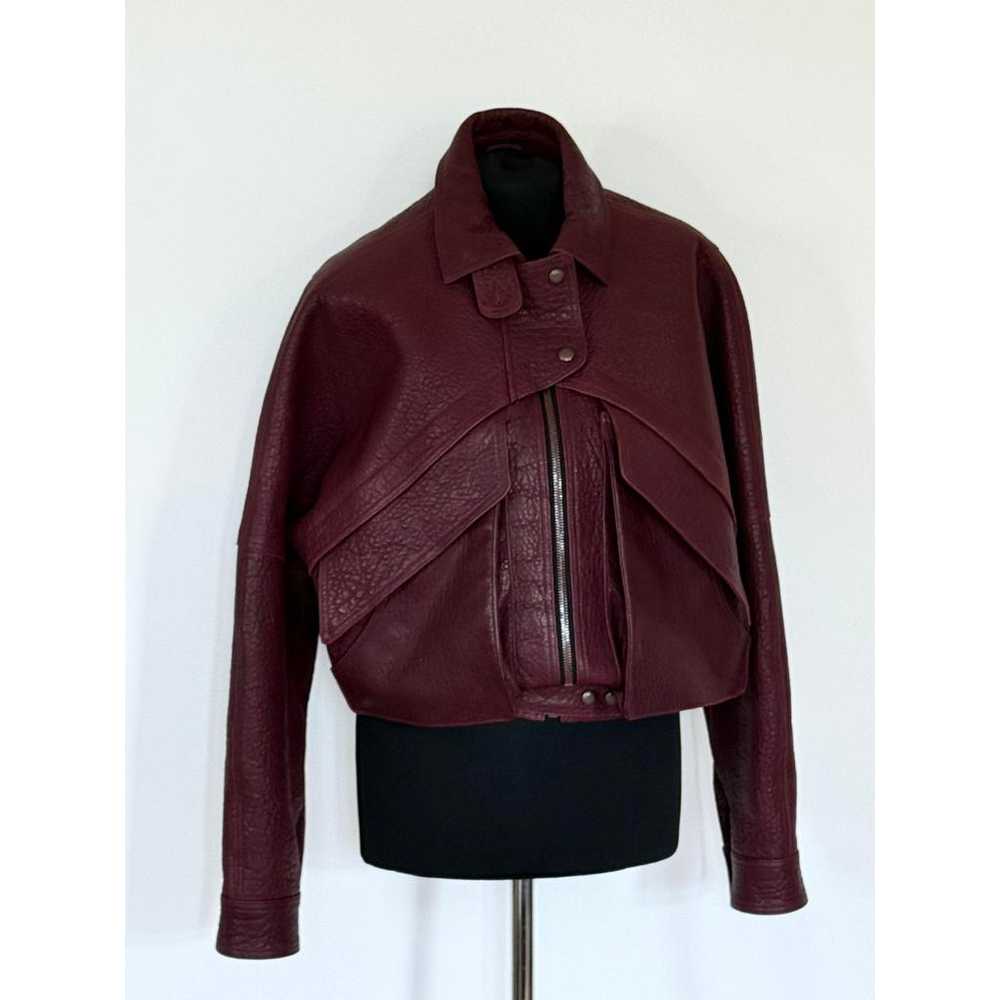 【関税込み】Magda Butrym レザー ジャケット Magda Butrym レザージャケット | レッド | FARFETCH JP