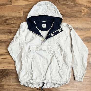 90s Old Gap Anorak White Stitch Cotton Windbreaker