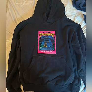 ◆S/Double◆ Goosebumps Hood ロゴ スクリプト フーディ S/Double Goosebumps Black Hoodie
