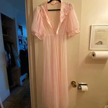 Elegant Pink Sheer Nightgown - image 1