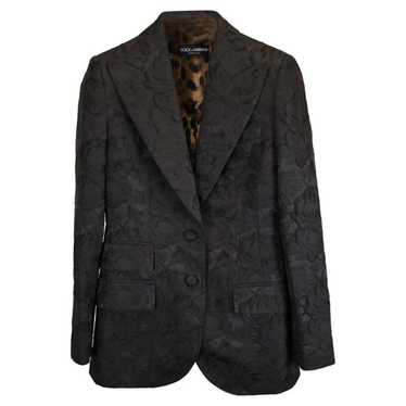 【DOLCE&GABBANA】フローラル ブロケード ターリントン ブレザー ブラックのウィメンズ ターリントンジャケット フローラルジャ
