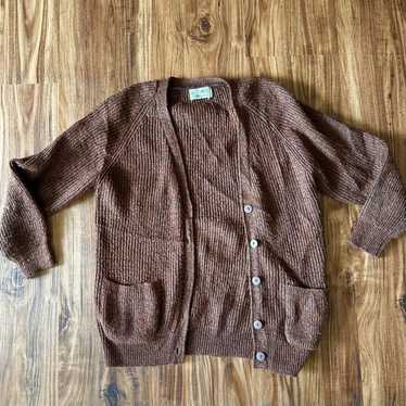 トップス vintage brown faded cardigan Reclaimed Vintage neat fit knit cardigan in brown | ASOS