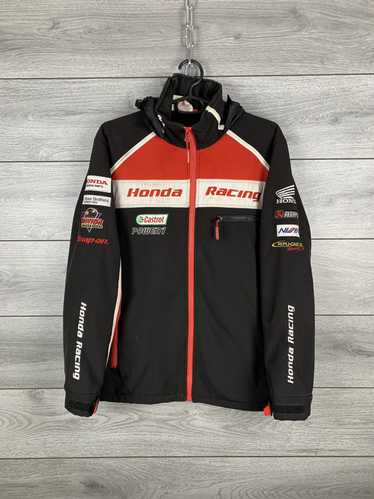 HONDA RACING Shirt Short Sleeve Black Red Size L EXC limited