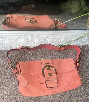 バッグ COACH Handbag Suede Soho Tanrokku pink NWT Coach True Pink Suede Soho Flap Bag | eBay