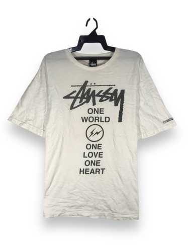 【STUSSY】FRAGMENT DESIGN ONE WORLD ONE HEART Tee【st866】 Fragment Design × Streetwear × Stussy y2k Stussy Fragment