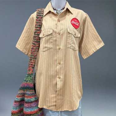 Coca-Cola ビンテージ　制服 Coca-Cola コカコーラ ストライプ 昭和レトロ 公式 制服