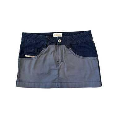 【DIESEL】5-Pocket Vintage Washing Denim Mini Skirt Petite Vintage Wash Pocket Denim Mini Skirt | Petite