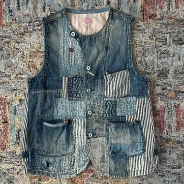 KAPITAL ブラウン コーデュロイ ベスト BEACH VEST Kapital Knit Beach Vest, Beige – Glasswing