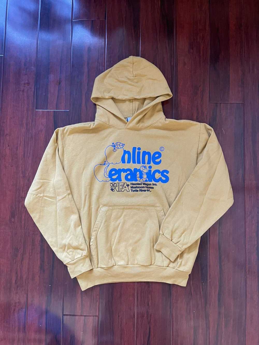 Online Ceramics Yellow Online Ceramics Apple Logo Hoodie