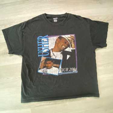 アッシャー　Tシャツ　usher confessions tour 04 Usher Confessions Tour Bootleg Distressed Rap T-Shirt