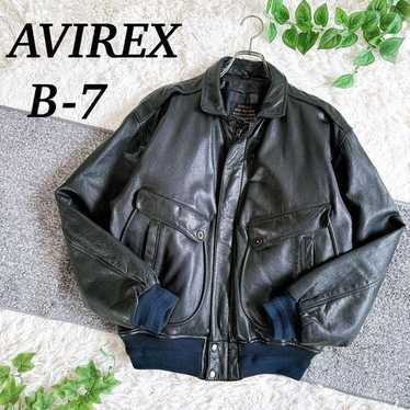 【極希少】AVIREX B-7 フライトジャケット　レザージャケット L 黒 極希少】AVIREX B-7 フライトジャケット レザージャケット L 黒