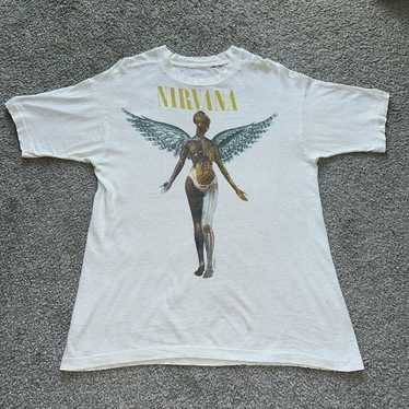 NIRVANA ニルバーナ INUTERO 青ハネ T XL 1993 USA - メルカリ