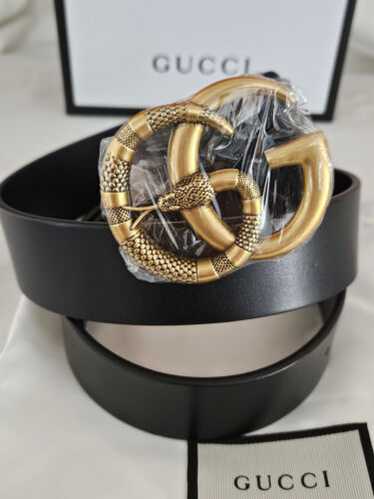 GUCCI Python Belt with Gold Buckle Made in Italy from Japan