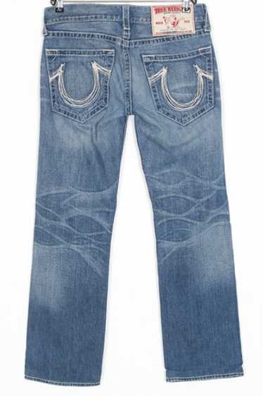 パンツ TRUE RELIGION RAINBOW BOBBY TRUE RELIGION Women's Straight Leg Dark Blue Wash RAINBOW