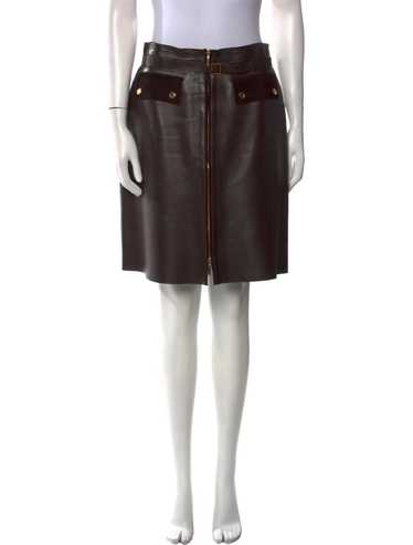 GUCCI★グッチ★素敵!Dark Brown Patent Leather Horsebit Skirt GUCCI☆グッチ☆素敵!Dark Brown Patent Leather Horsebit Skirt