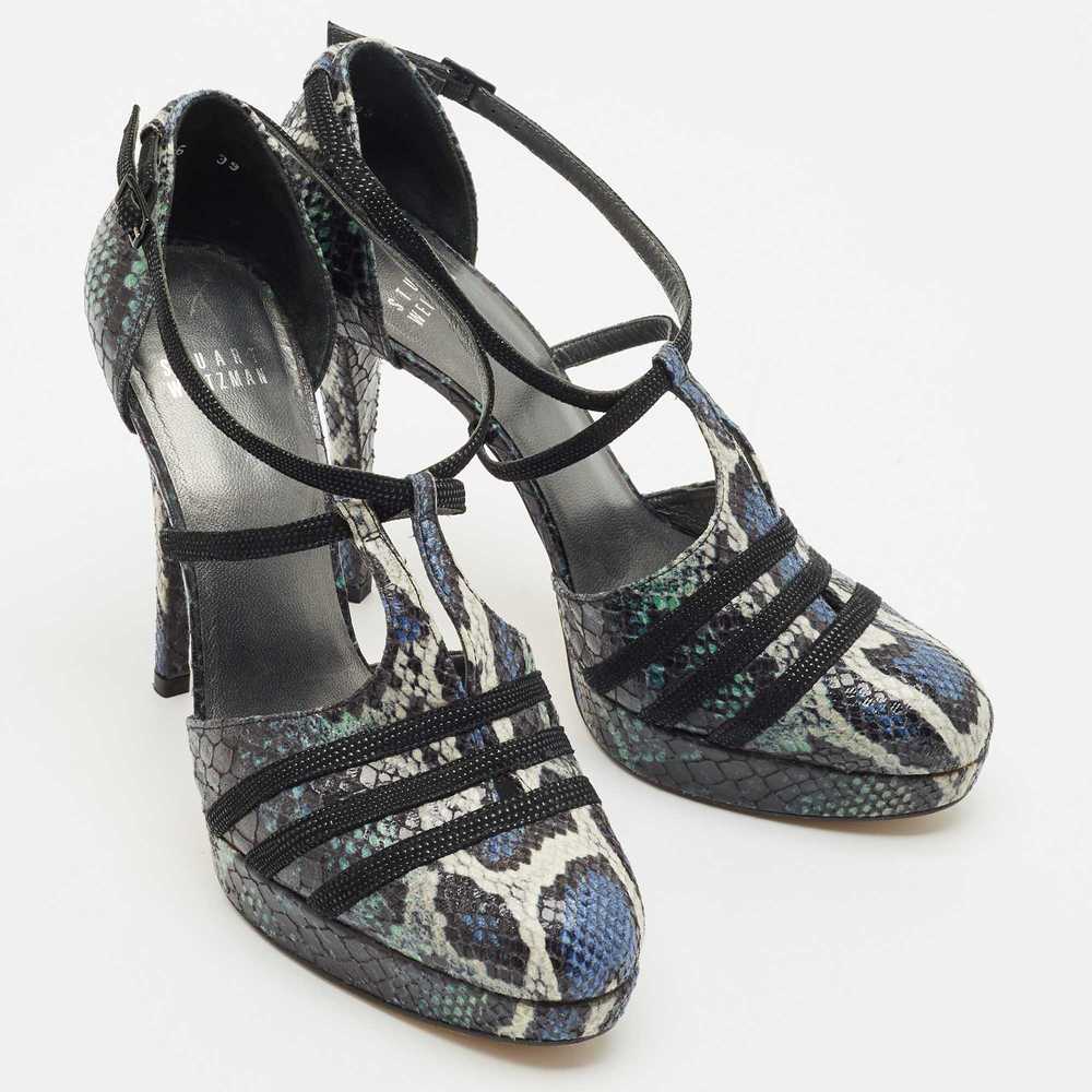 Stuart Weitzman Multicolor Python Embossed Leathe… - image 4