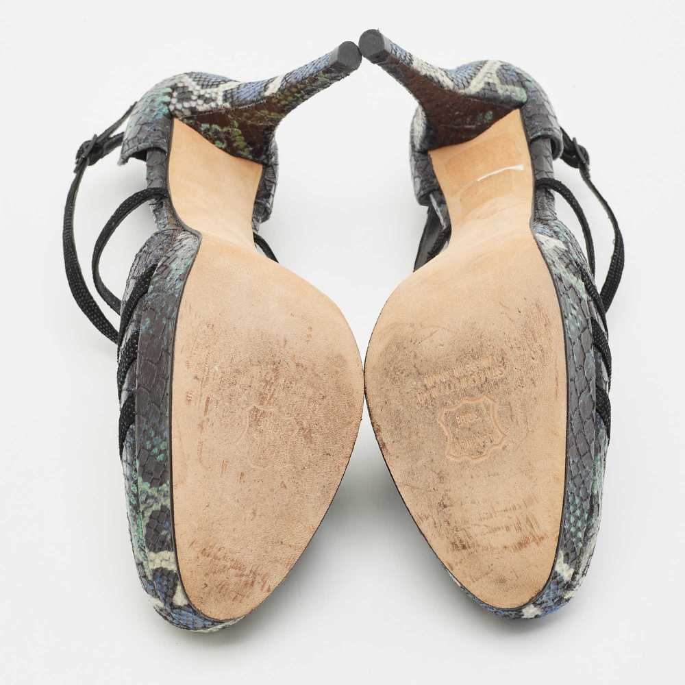 Stuart Weitzman Multicolor Python Embossed Leathe… - image 6