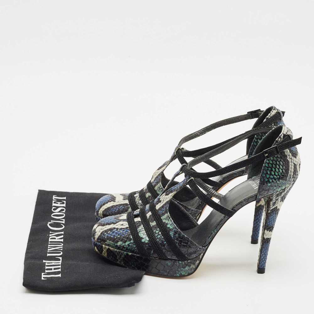 Stuart Weitzman Multicolor Python Embossed Leathe… - image 9
