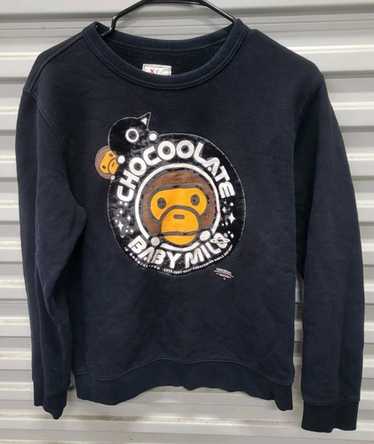 APE BAPE kaws CHOCOOLATE パーカー　BABY MILO BAPE × kaws milo companion full zip hoodie pink Women's A