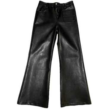 V2 black flared leather pants – ranger